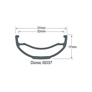 FELGE SUNRINGLE DUROC SD37 27,5 28L SCHWARZ SCHWARZ