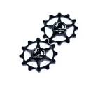 Narrow Wide 12t Ceramic Jockey Wheels BLK