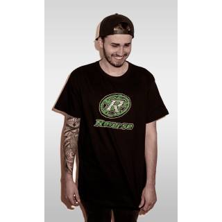 REVERSE T-Shirt "Tape Design" blk/green. S